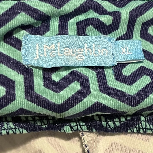 J.Mclaughlin Carmel Pants in Honeycomb Blue Patterned Stretch Flare Size XL - Picture 14 of 16